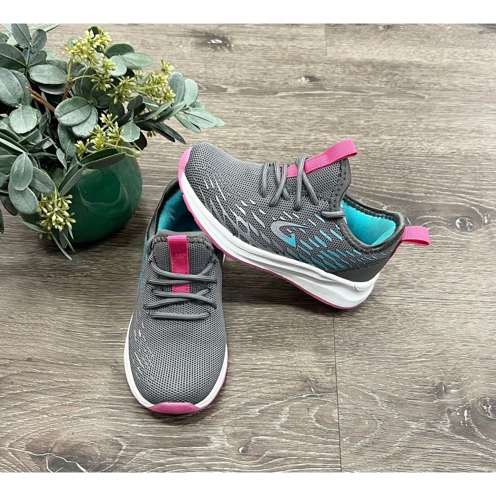 Girls Boutique Runners Grey And Pink Sneakers Youth Size 2